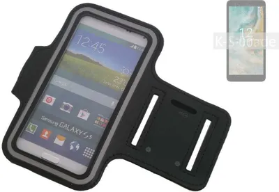 Produktbild von Kompatibel mit Nokia C02 Neopren Jogging Armband Sportarmband Oberarmband schwarz kompatibel mit Nokia C02 mit Reflektor Streifen. Fitness Lauf