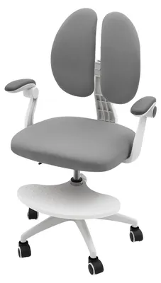 Obrázok produktu pre Detská ergonomická stolička, výškovo nastaviteľná a s podnožkou, sivá farba