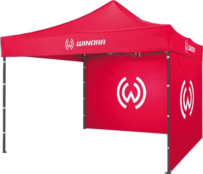 Image de Tente Winora avec 2 parois latérales rouges 3 x 3 m avec sac de transport