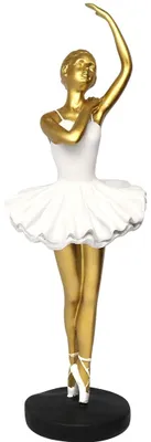Ballerina-Figur aus Harz, gold, 27 cm, Ballett-Dekoration
