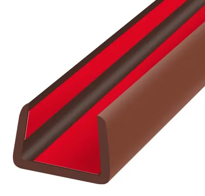 Obrázok produktu pre Gumený okrajový profil 12 mm, hnedý, samolepiaci, 6 metrov, U-profil, ochrana hrán nábytku