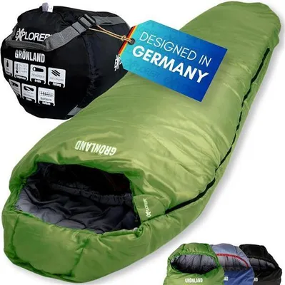 Produktbild von Mumienschlafsack EXPLORER GRÖNLAND Winter Schlafsack  -23°C XXL 1900g Camping