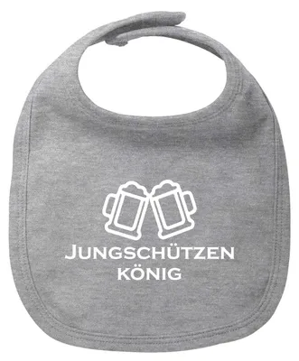 Produktbild von Huuraa Baby Lätzchen Jungschützenkönig Schützenfest Heather Grey Klettverschluss  Baumwolle Latz Geschenkidee