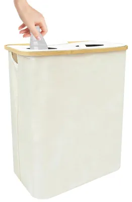 Wasmand mit herausnehmbarem Innenbeutel, 57,5x37,5x70 cm, Weiß