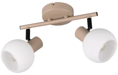 Produktbild von Strahler - 25 x 18,5 cm - 2-flammig - Beige - Metall - Opalglas