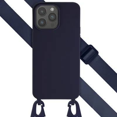 Produktbild von Selencia SilikonHülle mit abnehmbarem Band iPhone 15 Pro Max - Dunkelblau