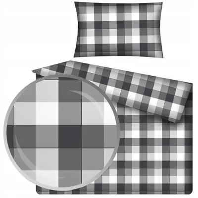 Image de Designpremium Ensemble de literie enfant à carreaux gris coton 100x135 cm