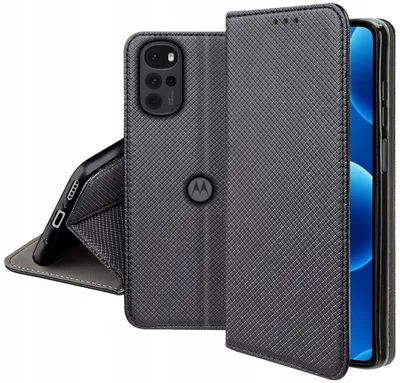 Produktbild von Klapphülle für Motorola G22, verschließbar, schwarz + 9H-Schutzglas