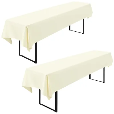 Produktbild von Biertischdecken 2 Stück Beige 260 x 110 cm Polyester Waschbar