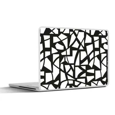 Produktbild von MuchoWow® Laptop Aufkleber Sticker Cover Muster - Geometrisch - Weiß - Schwarz 40x30 cm - Laptop Dekoration - Selbstklebend