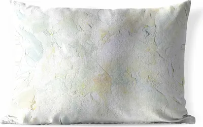 Produktbild von MuchoWow® Outdoor Kissen - Ölgemälde weiß - 50x30 cm - Wetterfest - Lounge Kissen - Sofa kissen - Wohnzimmer Dekoration