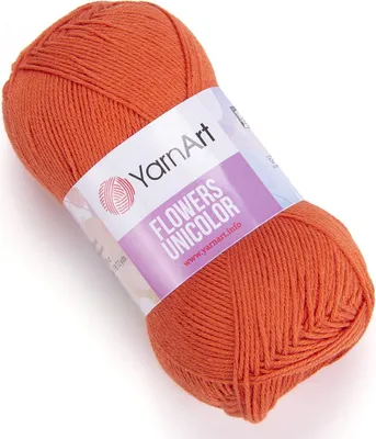 Produktbild von YarnArt Flowers Unicolor 761, Sportgarn, 200m/50g, Baumwolle-Polyacryl, Orange Töne