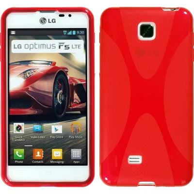 Produktbild von PhoneNatic Case kompatibel mit LG Optimus F5 - rot Silikon Hülle X-Style + 2 Schutzfolien