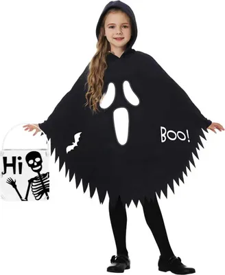 Produktbild von Kinderkostüm Geist für Halloween Verkleidung Kostüm Geist Schwarz M