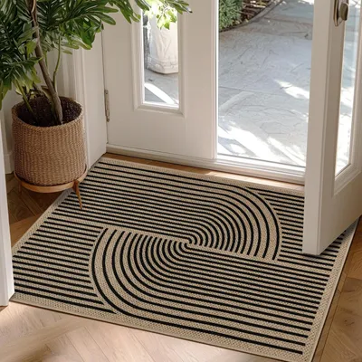 Productafbeelding van Binnenmat, wasbaar, vuilafschermende mat, 60 x 90 cm, antislip, bruin