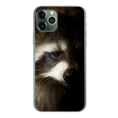 Produktbild von MuchoWow® Handyhülle Schutzhülle Hülle für iPhone 11 Pro Waschbär - Wilde Tiere - Schwarz Silikon Softcase Handy Hülle - Handy
