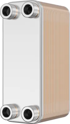 Image de Wiltec Échangeur de chaleur thermique avec 40 plaques – 286 x 116 x 1086 mm – max. 230 kW – 2 l par passe – en Acier inoxydable – pour Eau Solaire