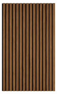 Zdjęcie produktu dla Panel ścienny dekoracyjny dźwiękochłonny z płyty HDF z listwami drewnianymi, zestaw 4 szt., 120x60 cm, orzech