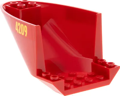 Produktbild von 1x Lego Flugzeug Rumpf Heck 6x10x4 rot Sticker 4209 gelb gewölbt 87616pb003