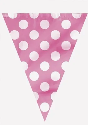 Produktbild von Wimpelkette Rosa Gepunktet 3,65m