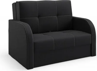 Produktbild von LIKMA Togo 2-Sitzer Sofa Schwarz mit Schlaffunktion 135 cm Moderne Schlafcouch mit Stauraum Komplett Montiert Stoff Inari