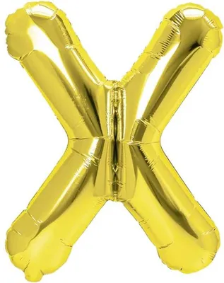 Immagine prodotto di Grande palloncino in foil per festa di compleanno, lettera X, dorato, 40 cm