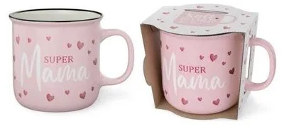 Produktbild von Kaffeebecher Supermama, New Bone China, rosa, 250 ml, H 85 × Ø 88 mm