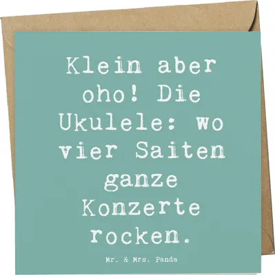Produktbild von Mr. & Mrs. Panda Grußkarte Spruch Ukulele Magie - Meeresbrise - Geschenk, Saiteninstrument, Musikinstrument, Klappkarte, Instrument, Musik machen, Lieder, faltkarte
