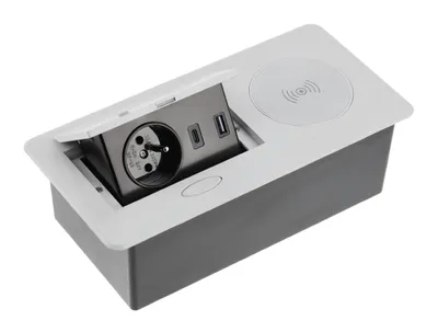 Obrázok produktu pre Zásuvka vstavaná GTV AE-PB1FAVAP-53 1-zás+USBA+USBC+nab. mobilu strieborná AVARO PLUS