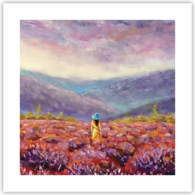 Produktbild von Poster - Poster ohne Rahmen - Feld Frau Landschaft - 40x40 cm - Wand Bild - Wanddeko - Wandbilder - Kunstposter - Wandposter - Bilder - Kunstdruck - Wanddekoration - Wandbild - P2XAC40x40-5074