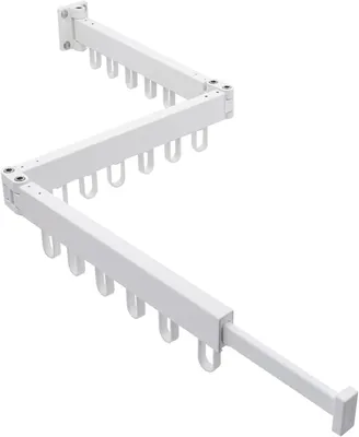 Produktbild von Ausziehbarer Wäscheständer – Wandtrockner für Balkon – Wäschetrockner – Platzsparendes Design – 128 cm ausziehbar – Weiß