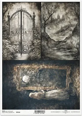 Produktbild von ITD Reispapier Decoupage Bastelpapier Serviettentechnik-R2518 dunkle Landschaft