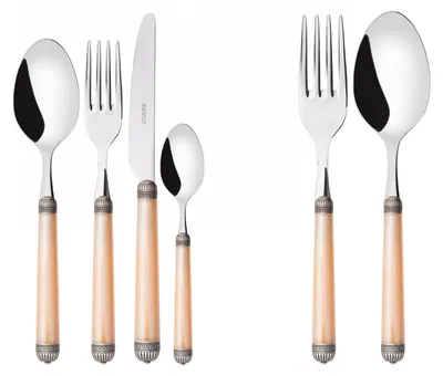 Immagine prodotto di DORICO Ghiera Argento Anticato, Posate Set 50 Pz, Scatola Gallery, Casa Bugatti