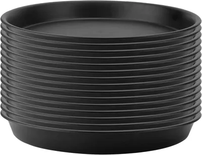 Productafbeelding van Bloempotonderzetters 30 cm, 15 stuks, rond, plastic, zwart, voor plantenpotten