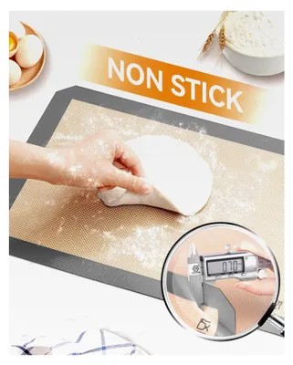 Produktbild von Silikon Backmatte 5er-Set Antihaft Backmatte Wiederverwendbar hitzebeständig 250°C/480°F zum Backen, Braten und Zubereiten von Speisen, Grau