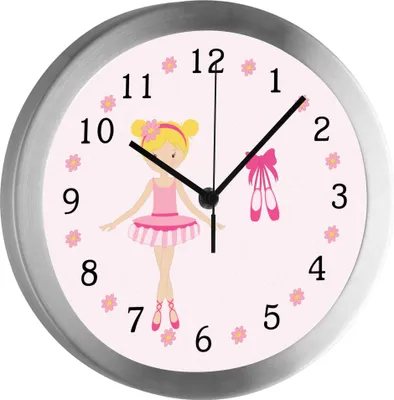 Produktbild von Funkuhr, Kinder Wanduhr, Kinderuhr, Kinderzimmer Ballerina