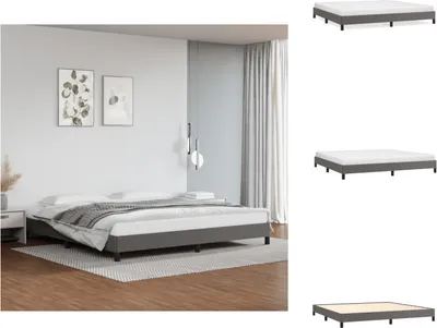 Produktbild von vidaXL Bettgestell Grau 200x200 cm Kunstleder -  Betten & Bettgestelle