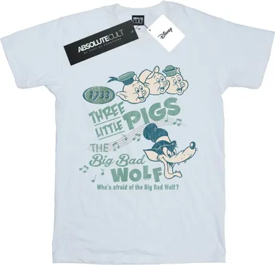 Produktbild von Disney - "Who's Afraid Of The Big Bad Wolf" T-Shirt für Herren BI19640 (5XL) (Weiß)