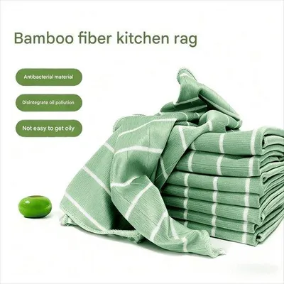 Produktbild von Bamboevezel Mikrovezeldoek für Fenster, Spiegel, Bodenfliesen und Autos; 5er-Pack für Innenraum und Bad.