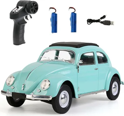Produktbild von CXD D62 MINI Käfer 1/16 2.4G RWD Drift RC Auto mit leichten Fahrzeugmodellen Spielzeug Vollproportionalsteuerung, Hellblau mit 2 Batterien