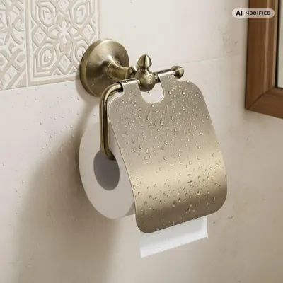 Image de Support papier toilette PaulGurkes Nostalgie en bronze et laiton rétro