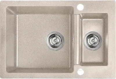 Produktbild von BADLAND BADLAND Spülbecken Granitspüle Doppelbecken CELIA 44x65 Beige | Siphon im SET!