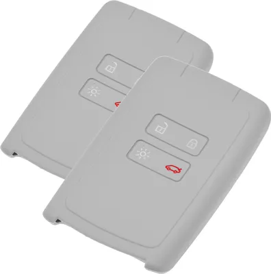 Produktbild von 2x Auto Schlüssel Silikon Schutz Hülle Grau kompatibel mit Renault Megane Kadjar Clio Captur 4 Tasten KEYLESS SMARTKEY