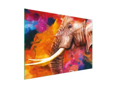 Productafbeelding van Glazen snijplank, 30x22 cm, met olifantmotief