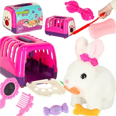 Image de La peluche lapin carotte marche et bouge les oreilles