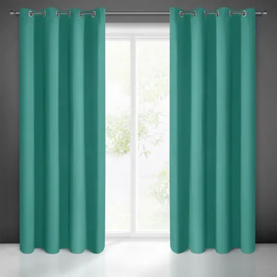 Produktbild von Eurofirany 359667, Durchscheinend, Türkis, Einfarbig, Polyester, Öse, 210 g/m²