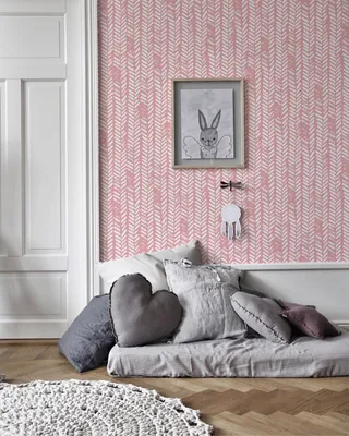Produktbild von Coloray Fototapete 250x250 cm Latextapete Magicstick - Schäbiger Herringbone geometrisch