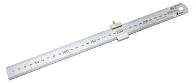 Produktbild von FAMEX 12665 Shinwa Lineal aus Edelstahl 30 cm – mit Anschlag - Stahlmaßstab - 76752