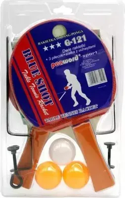 Zdjęcie produktu dla Zestaw do tenisa stołowego / ping ponga, 2 rakietki, 3 piłeczki + siatka G121