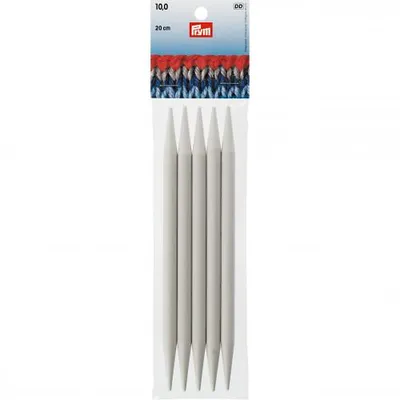 Produktbild von PRYM Strumpfstricknadeln, Kunststoff, Länge: 20 cm, Ø 10,00 mm, grau